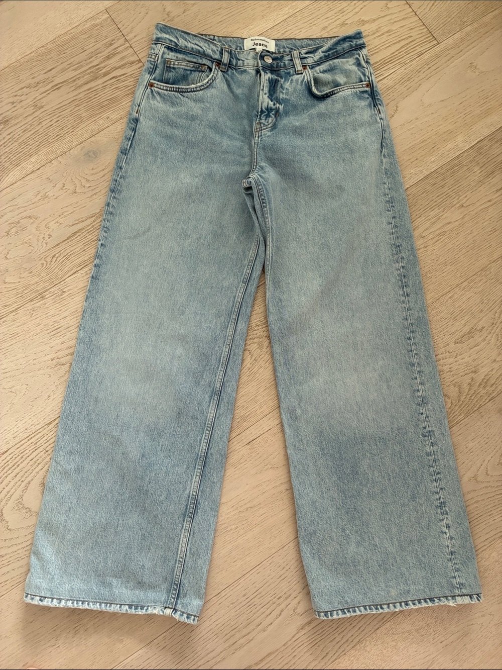 Reformation Light Blue Wide-Leg Jeans